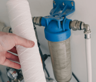 a person holding a roll of toilet paper with a roll of toilet paper