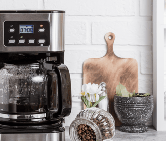 a coffee maker with a coffee maker and a coffee maker