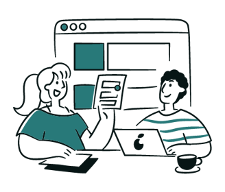 Deux personnes qui discutent d' un projet