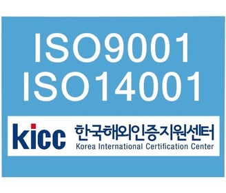 한국인정지원센터 ISO 9001, ISO 14001 인증 로고