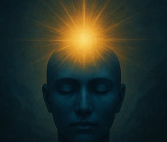 Mindful meditation with glowing light symbolizing mental clarity