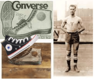 Chuck Taylor in a baseball uniform and a pair of Converse All Star sneakers 1917