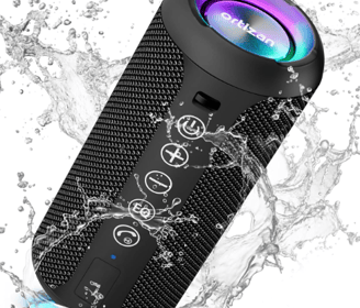 Ortizan Enceinte Portable Bluetooth 5.3 sans Fil avec Bass Puissantes, Étanche IPX7, Subwoofer à 360