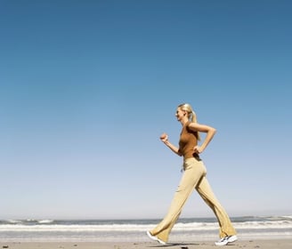 woman walking briskly