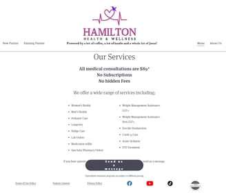 Hamilton Health's Old Services Page