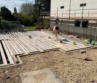 Groundwork Company preparing Block and beam flooring