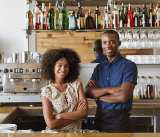 coffee-to-cocktail bar business owners