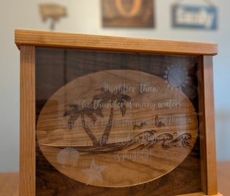 Shadow box - etched glass