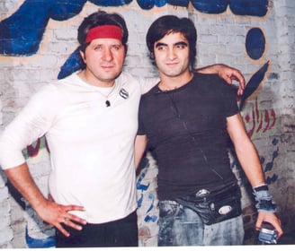 Naghman Saleem with Actor Arbaz Khan During Shoot of Sata Meena Zama Jawand Dey (2009)