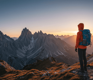 Hiker wearing the best outdoor adventure apparel 2025 while exploring a scenic mountain landscape