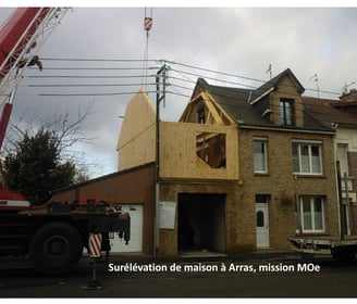 plandarchi Arras - Sur­élé­va­tion de mai­son à Ar­ras, mis­sion MOe
