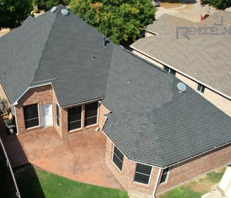 Newly replaced residential roof
