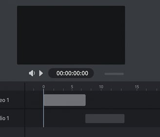 Screenshot of a simple timeline video editor interface