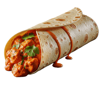 A Butter Chicken Wrap offered by PremiYum Foods.