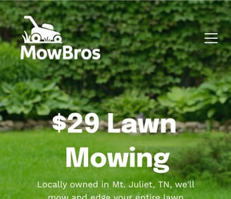 Lawn Mowing Service Website Design