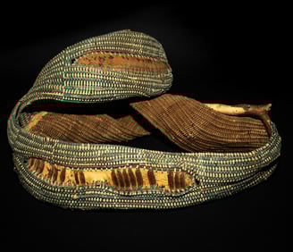 woven sculpture art basket seedpod framboyan curved weaving art basket