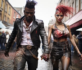 Punk Love, Goth, Edgy AI Couple