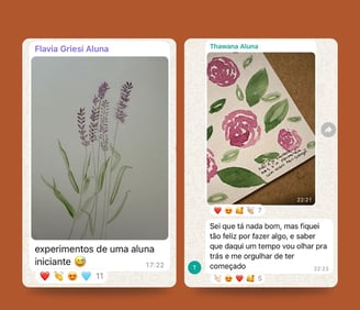 depoimentos e pinturas de alunas