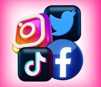 a group of social media icons with social media icons