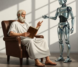 a man sitting in a chair with a book