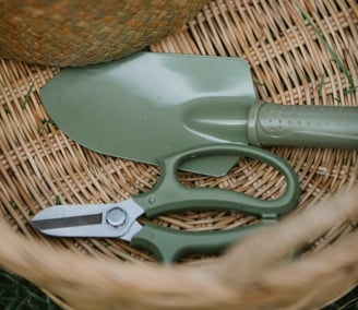 Sage green garden pruning shears