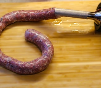 sausage stuffed with jerky gun