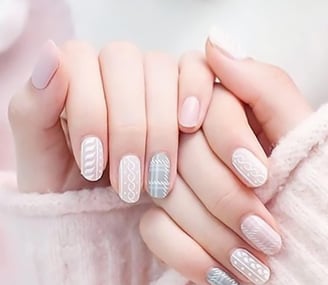 Uñas diseño tejido
