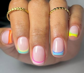 Uñas neón francesas