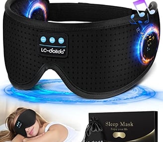 Sleep Headphones, White Noise Bluetooth Sleep Mask 3D Wireless Eye Mask Sleeping with Timing, Sleep 