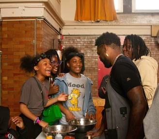 Students cooking