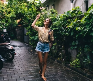 woman strolling