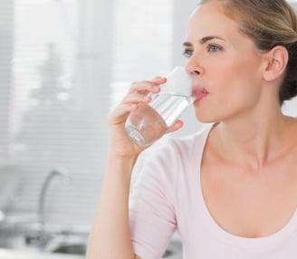 woman drinking water