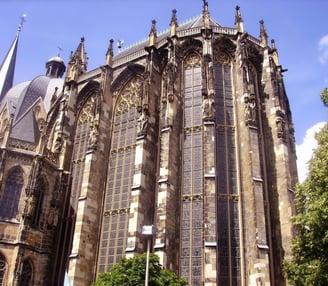 A grand cathedral in Aachen, Germany