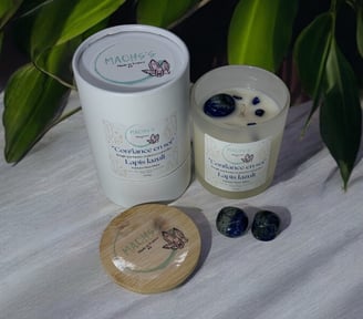 Bougie confiance en soi lapis lazuli