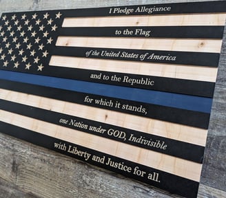 Thin blue line flag - pledge of allegiance