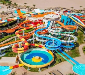 Twister water slide at Makadi Water World aqua park, Hurghada