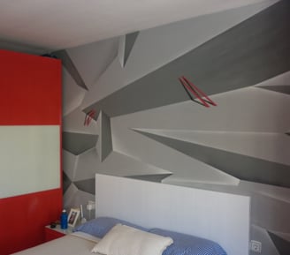 Graffiti en pared interior diseño 3d mural decorativo personalizado