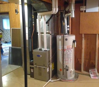 Furnace and hot water tank installed as part of residential HVAC upgrade in Kamloops