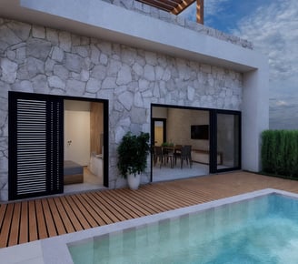 Projeto residencial moderno com piscina em Porto Feliz - Aborin Arquitetura
