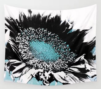 Sunflower design on a wall tapestry