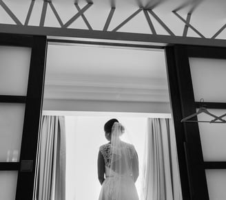 Wedding day - Bride while waiting her father