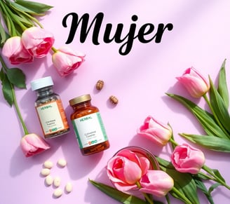 Dos botellas de suplementos para la mujer