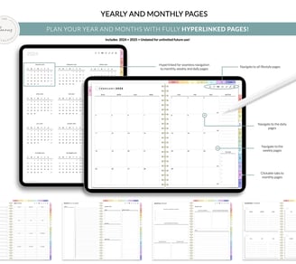 Best Way to Make Your Own Digital Planner  , building digital planner hyperlinks page Monthly yearly