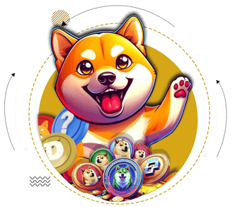 Representación de Dogecoin y dogecoins
