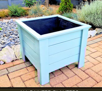 square outdoor planter on legs wooden plant box handmade in UK Custom Size and Colour