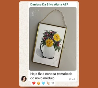 depoimento e pintura de uma aluna