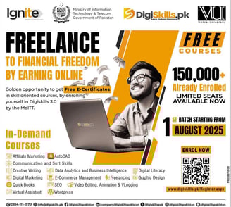 Digiskills Pakistan Free Online Courses July 2025 – Ad in Daily Express newspaper
