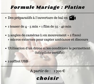 formule mariage : platine