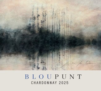 Divine Harmony by Samantha Lee Osner – featured on Blou Punt Chardonnay 2025 art label.