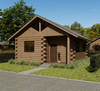 casa de madeira estilo log home